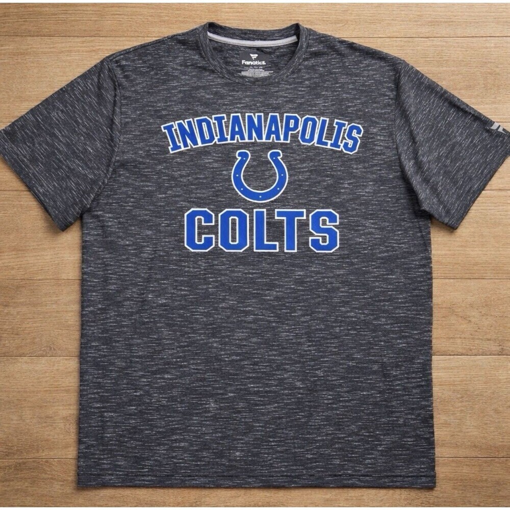 Fanatics Men's Indianapolis Colts Charcoal Heather Short Sleeve Tee Shirt XL